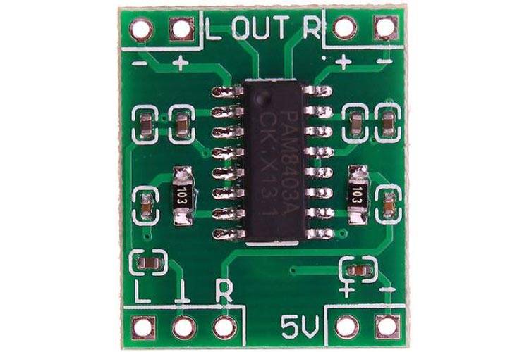 PAM8403 5V Two-channel Stereo Mini Class-D 3W+3W Audio Amplifier