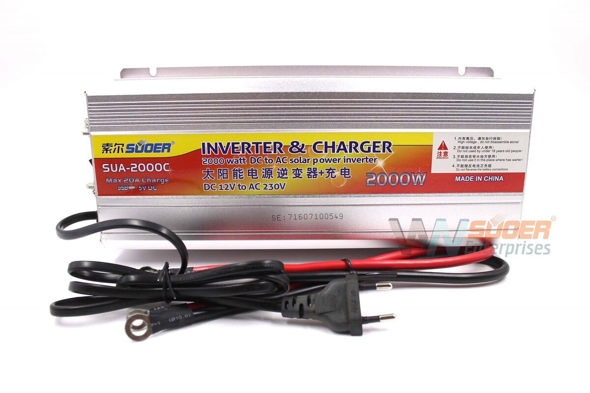 Inverter with Anti-reverse Protection 2000W 12V 220V Modified Sine Wave